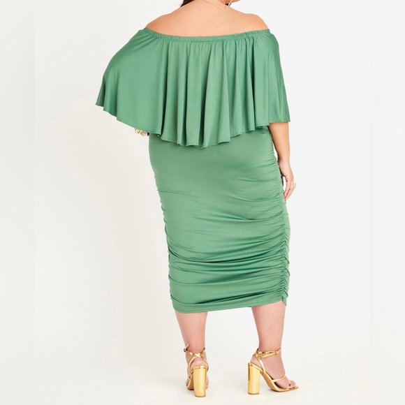 Off the Shoulder Bodycon Ruched Maxi - Picture 4 of 7